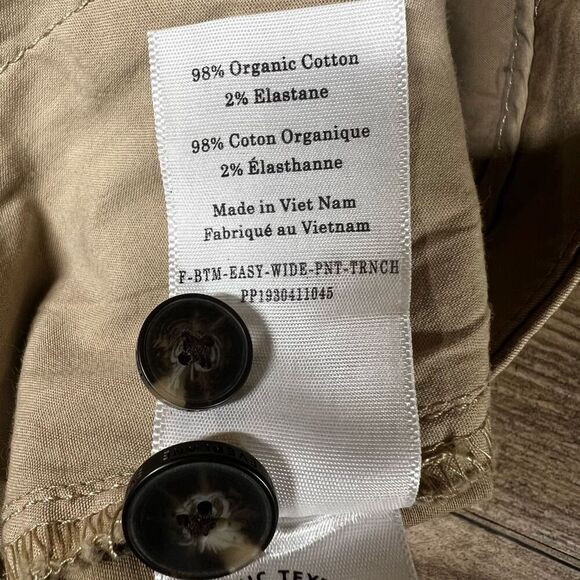 Everlane Womens Tan Pleated Organic Cotton Easy Wide Trench Pant Size 6R NWT - Picture 11 of 12